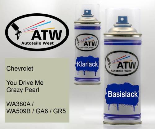 Chevrolet, You Drive Me Grazy Pearl, WA380A / WA509B / GA6 / GR5: 400ml Sprühdose + 400ml Klarlack - Set, von ATW Autoteile West.